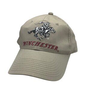 Winchester Beige Adjustable Baseball Cap Embroidered Logo Outdoor Cap OS Horse